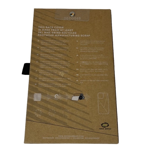 Decoded Nike Grind Recycled Leather Protective Phone Case iPhone 13 Pro Max Navy - Picture 2 of 11